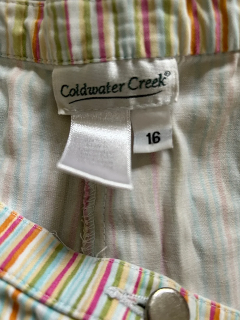 Coldwater Creek striped capris size 16